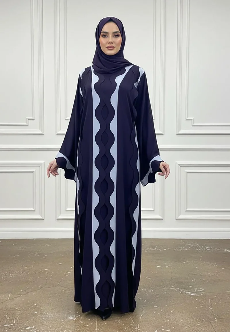 NUKHBAA Modern Scalloped Abaya-882