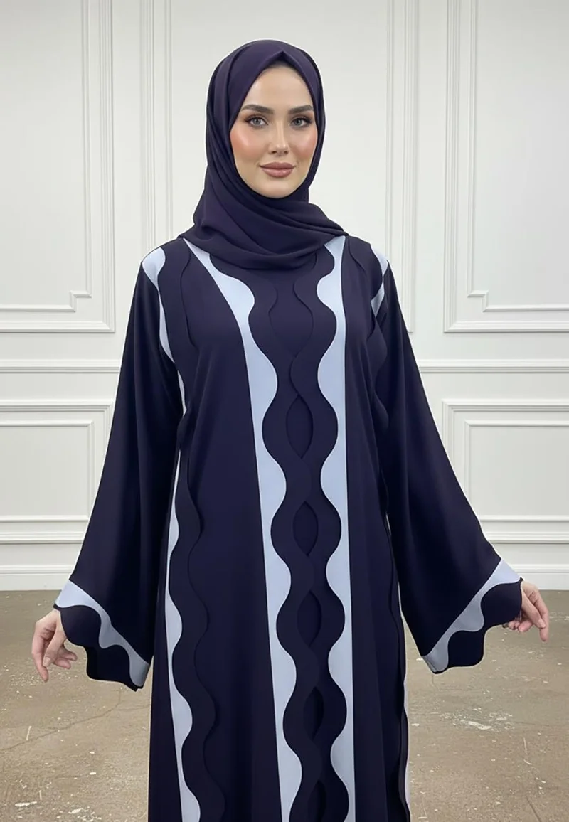 NUKHBAA Modern Scalloped Abaya-882