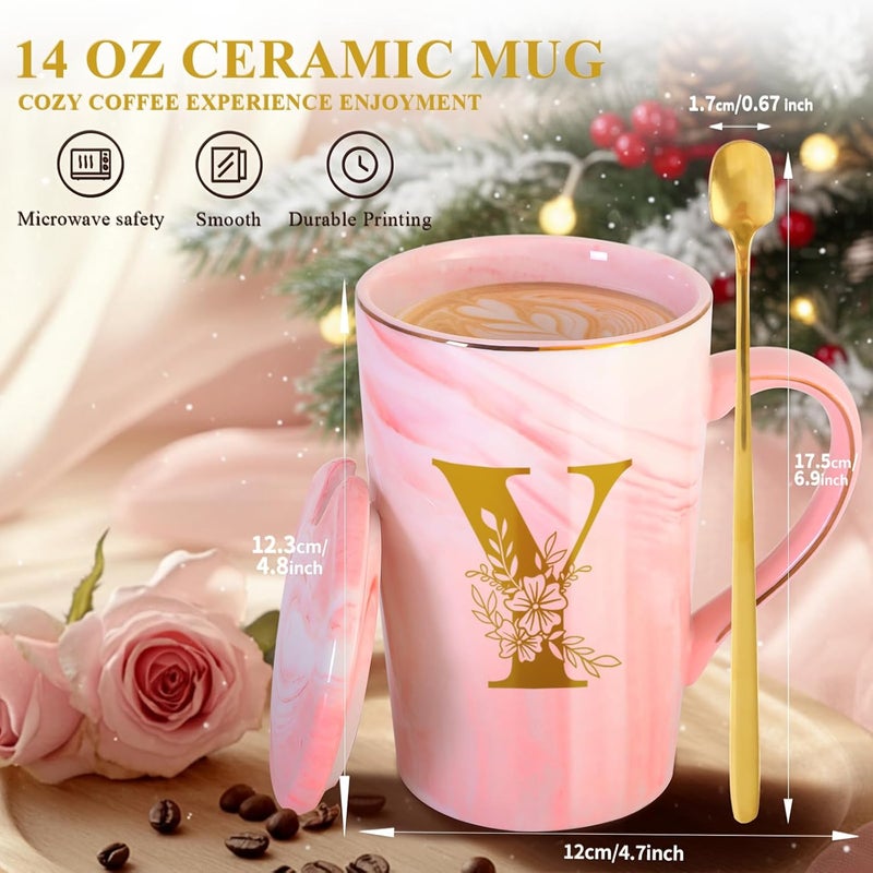 MNZZ Personalized Ceramic Coffee Mug with Lid Tea Cup Women Men Teacher Gifts Female Male Best New Appreciation Thank you Favorite Good Goodbye Retirement Friends Social Student Bestie,Y - Image 4