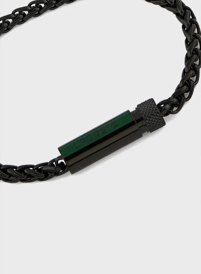 Lacoste  Spelt Collection Chain Bracelet For Men With Black Ion Plating (Ip) - 2040339 for Men | Best Price UAE