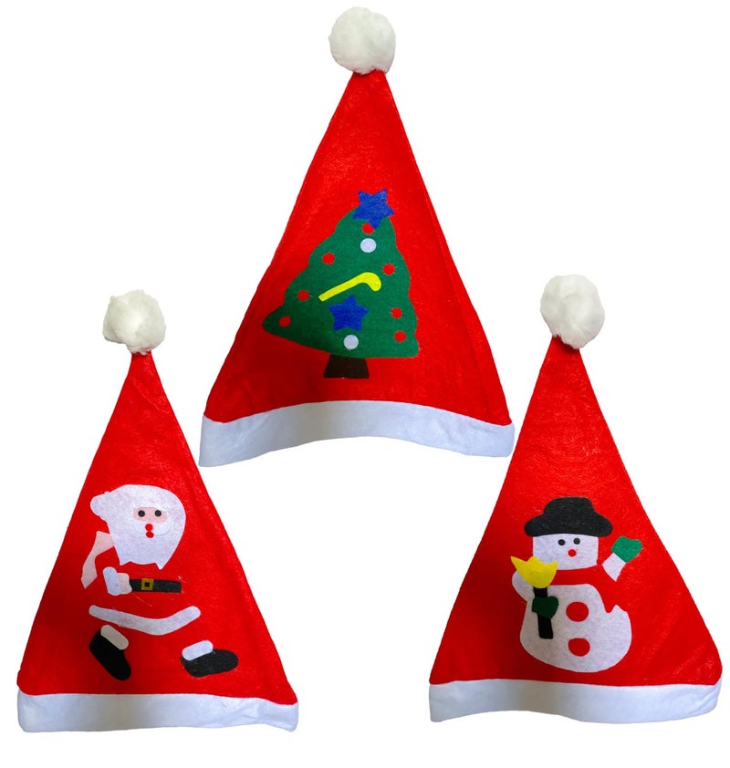 Evisha قبعات عيد الميلاد سانتا إيفيشا 2 قطعة قبعات عيد الميلاد لتزيين الشجرة قبعات عيد الميلاد قبعات سانتا كلوز - Image 1