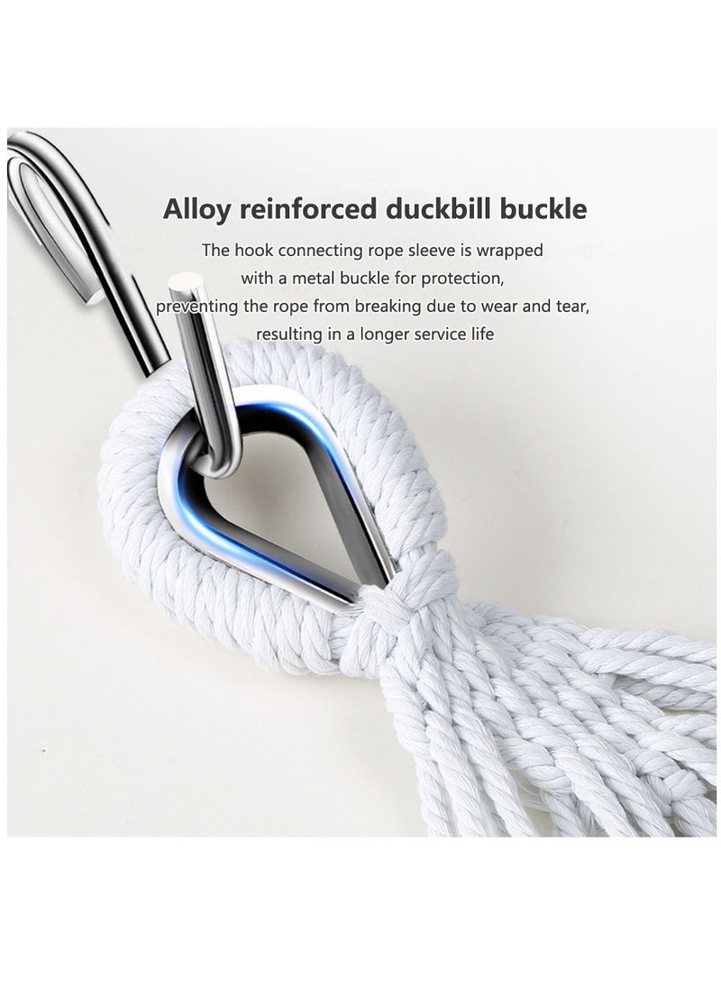 Hammock, Handmade Classic Hammock Macrame Fringe Tree Organic Cotton Hammocks Foldable Swing Bed for Camping, Beach, Yard, Bedroom, Patio, Patio, Porch, Outdoor, Indoor (Beige)