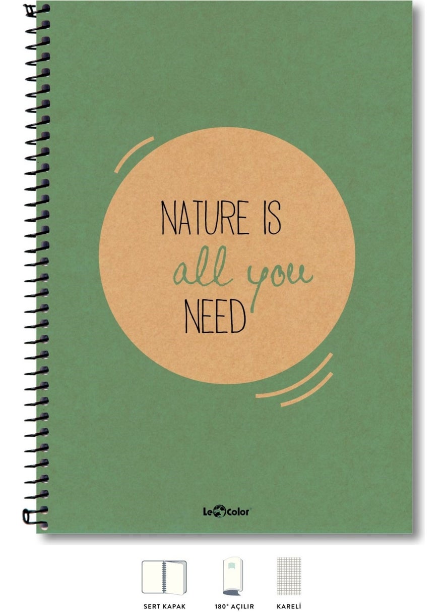 Eco Kraft A4 Notebook Square 200 pages Green Eco  - Image 1
