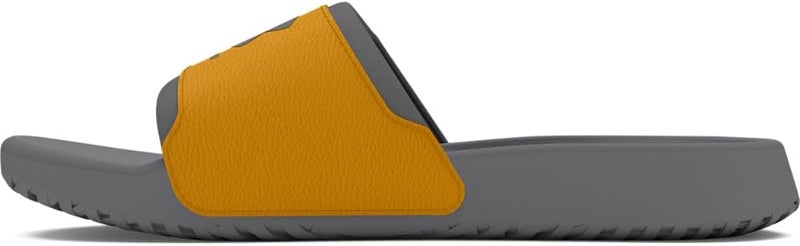 UNDER ARMOUR صندل أندر أرمور للرجال Ignite Select Slide - رمادي تيترا/برتقالي أرضي - Image 1