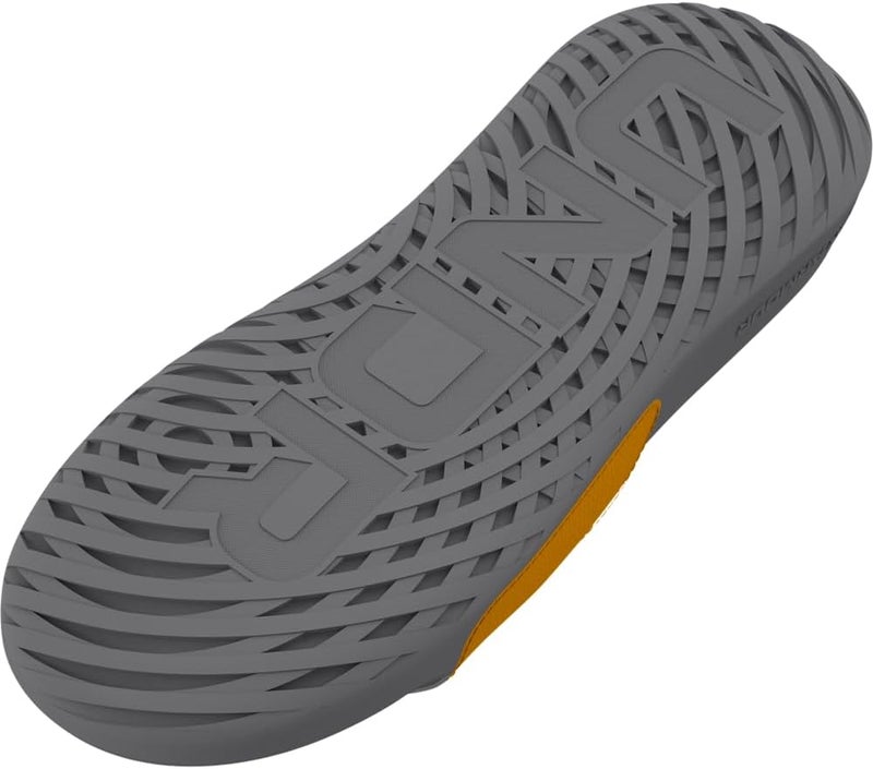 UNDER ARMOUR صندل أندر أرمور للرجال Ignite Select Slide - رمادي تيترا/برتقالي أرضي - Image 3