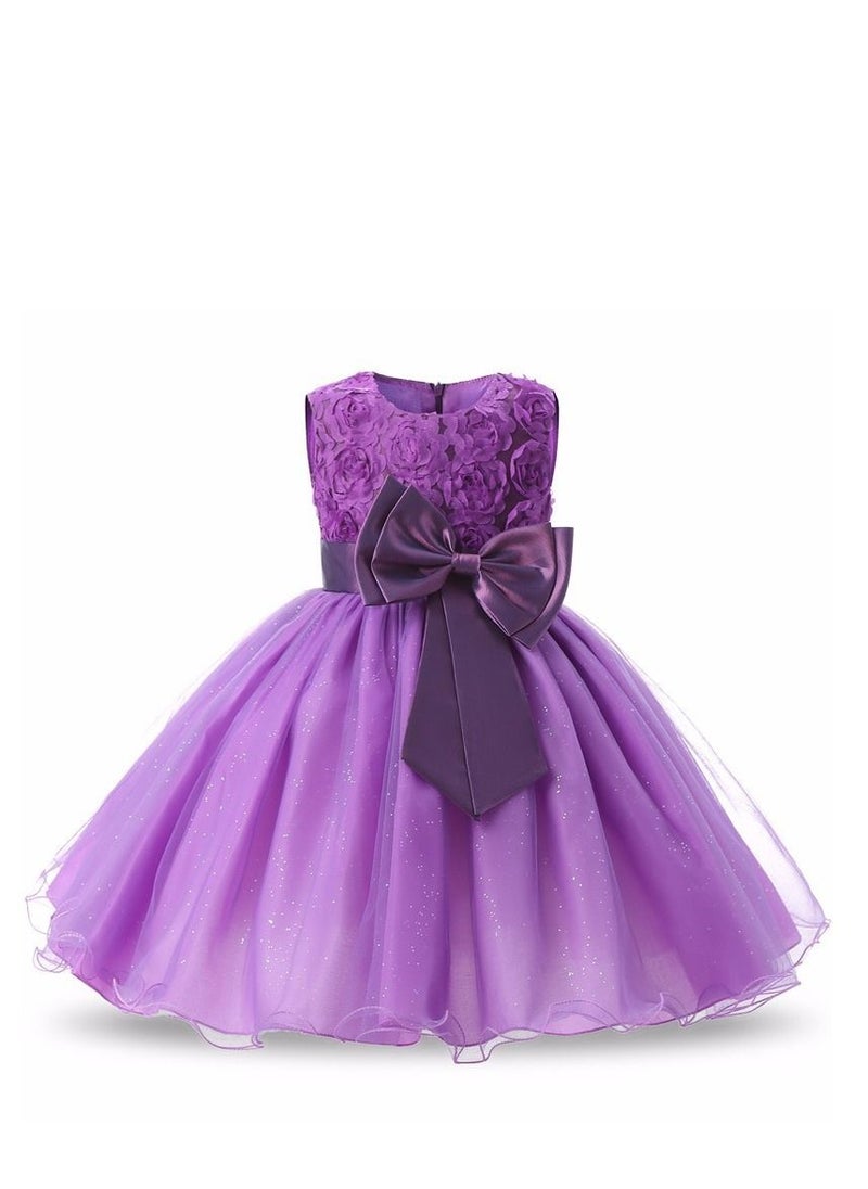 Loquat Fashionable Cute Girls Dresses Purple 