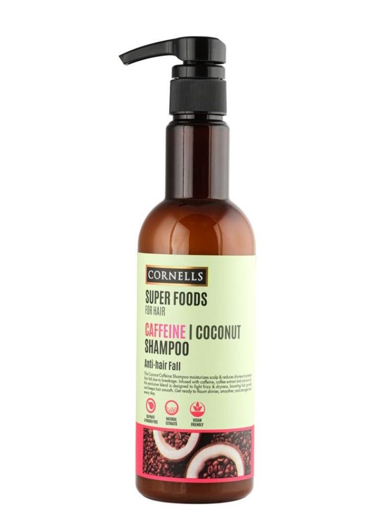 CORNELLS Super Foods For Hair Caffeine Coconut Shampoo Anti Hair Fall Sulfate And Paraben Free 500ml - Image 1