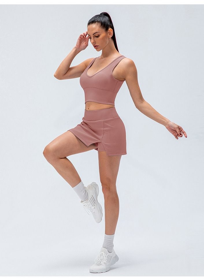 Loquat High resilient speed to dry yoga sports tank top tennis skirt suits  - Image 3