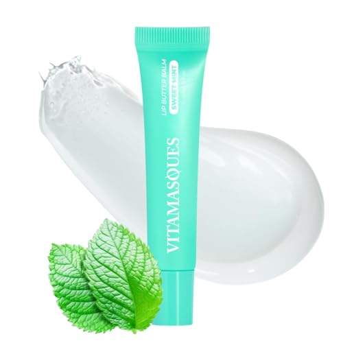 Vitamasques Lip Butter Balm Sweet Mint Korean Lip Balm Peptide Lip Treatment Lips Balm Hydrating Light Tinted Lips balm Made in Korea 033 floz - Image 1