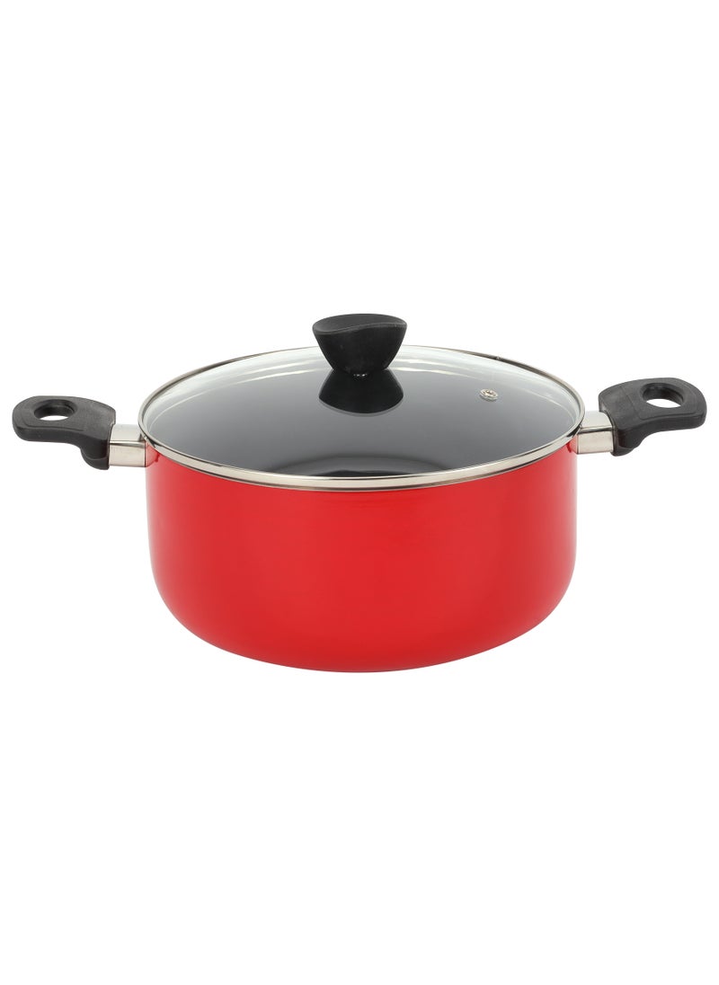 DELCASA 7 piece Non Stick Cookware Set DC3376 Tempered Glass Lids, Bakelite Knobs, and CD Bottom Includes Casserole, Wokpan, Fry Pan, and 2 Nylon Tools  - Image 3