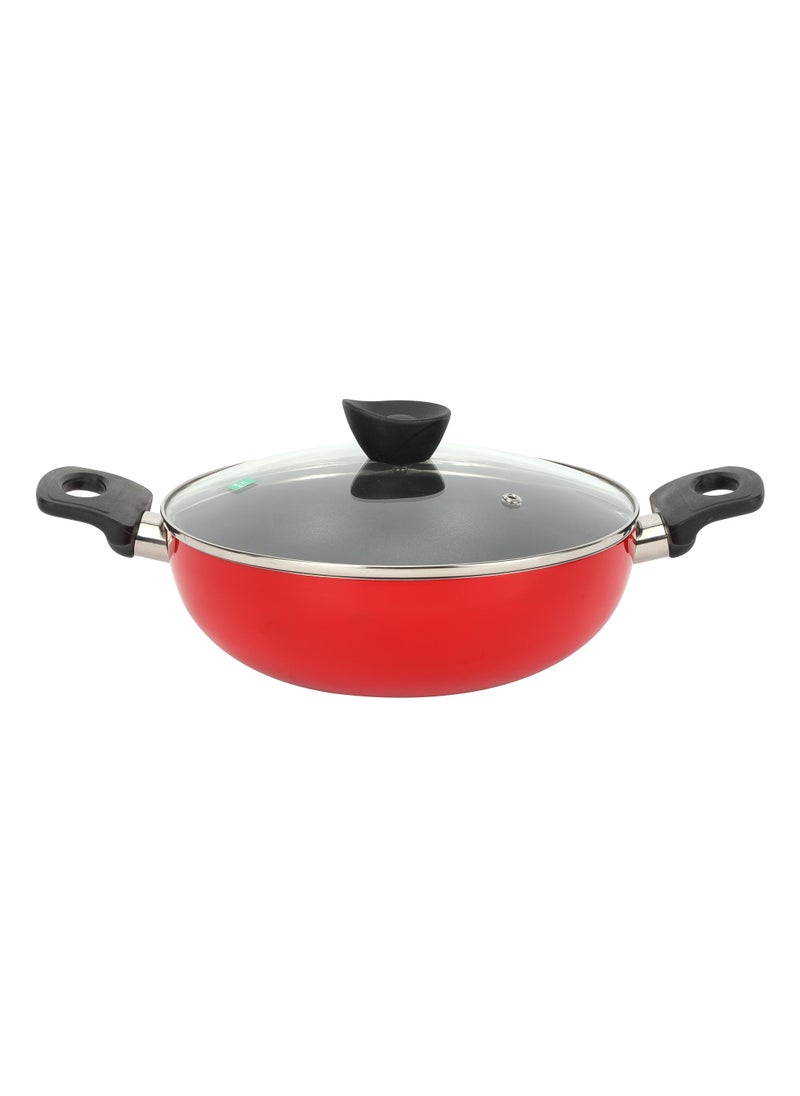 DELCASA 7 piece Non Stick Cookware Set DC3376 Tempered Glass Lids, Bakelite Knobs, and CD Bottom Includes Casserole, Wokpan, Fry Pan, and 2 Nylon Tools  - Image 4