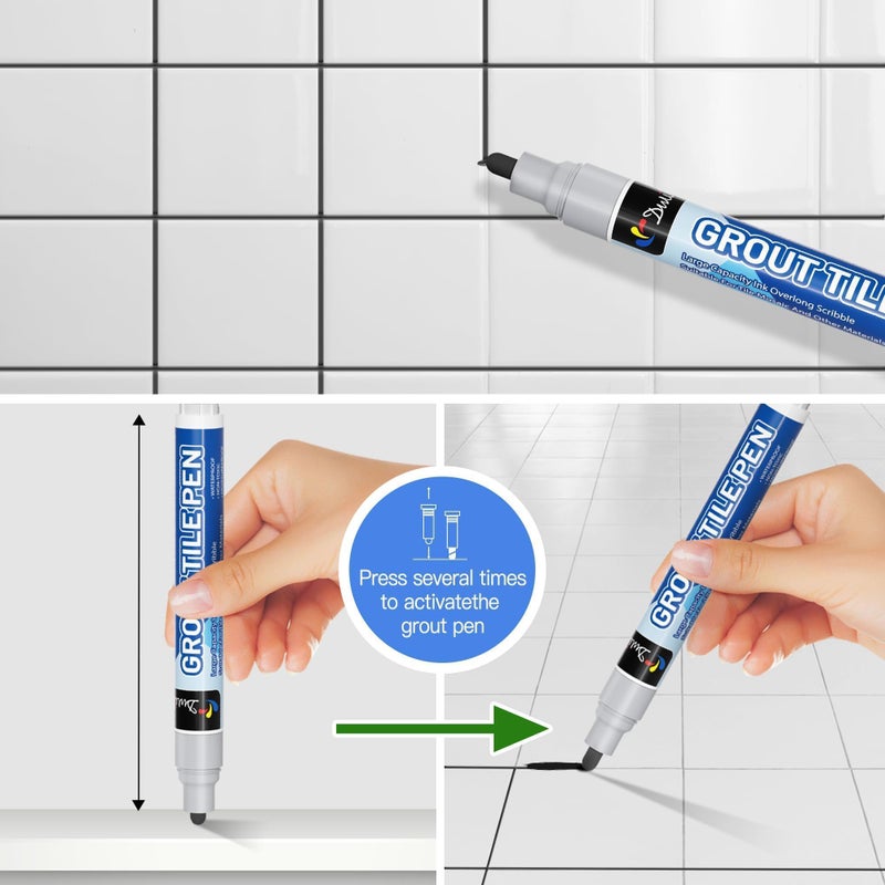 DWIL Tub Paint, Tub and Tile Refinishing Kit 33oz with Tools and 2 Grout Pen, White Bathtub Paint Water Based &Low Odor, Easy to Use Sink for Bathroom Kitchen, Semi-Gloss White, 50-55sq.ft - Image 5
