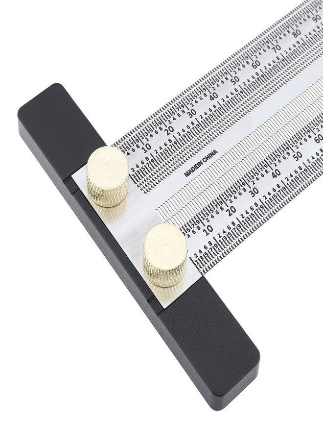 Smgda Precision Marking T-Rule Stainless Steel T Square with Mechanical Pencil & 0.5mm Refill Scribing Line Ruler for Marking or Measuring, for Carpenters, Designers, Architects, Engineers 300mm - Image 4