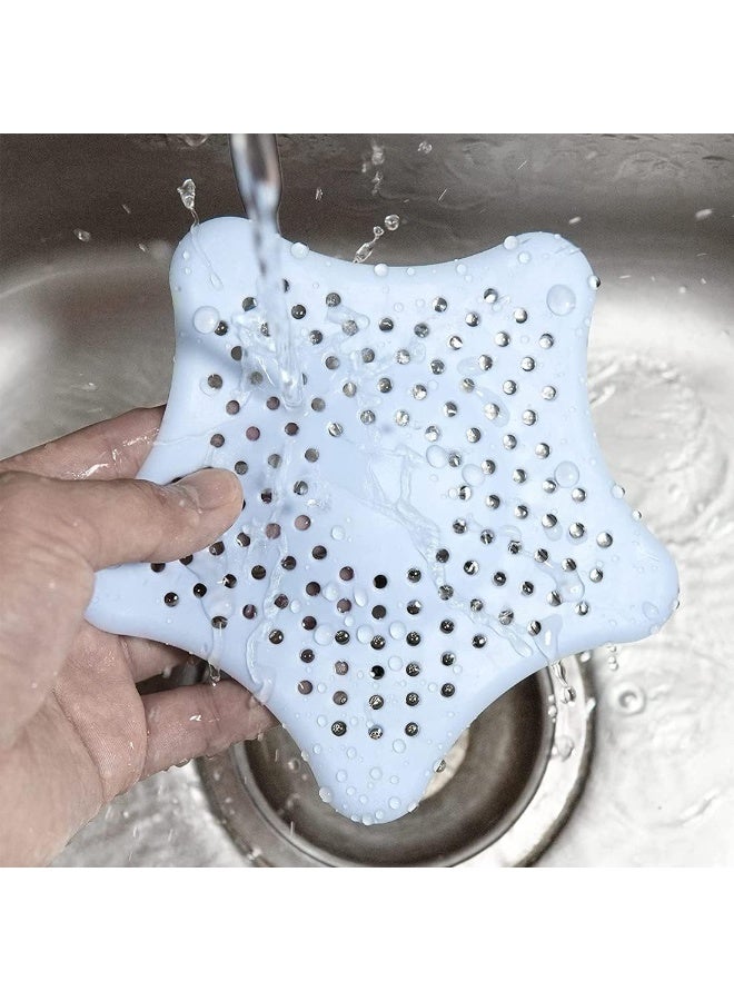 غطاء مصفاة حوض سيليكون لمنع انسداد البوطسي والحوض – مصفاة مرنة للحمام والمطبخ لحجز الشعر وبقايا الطعام – تصميم نجمة – قطعة واحدة – ألوان متعددة - Image 5
