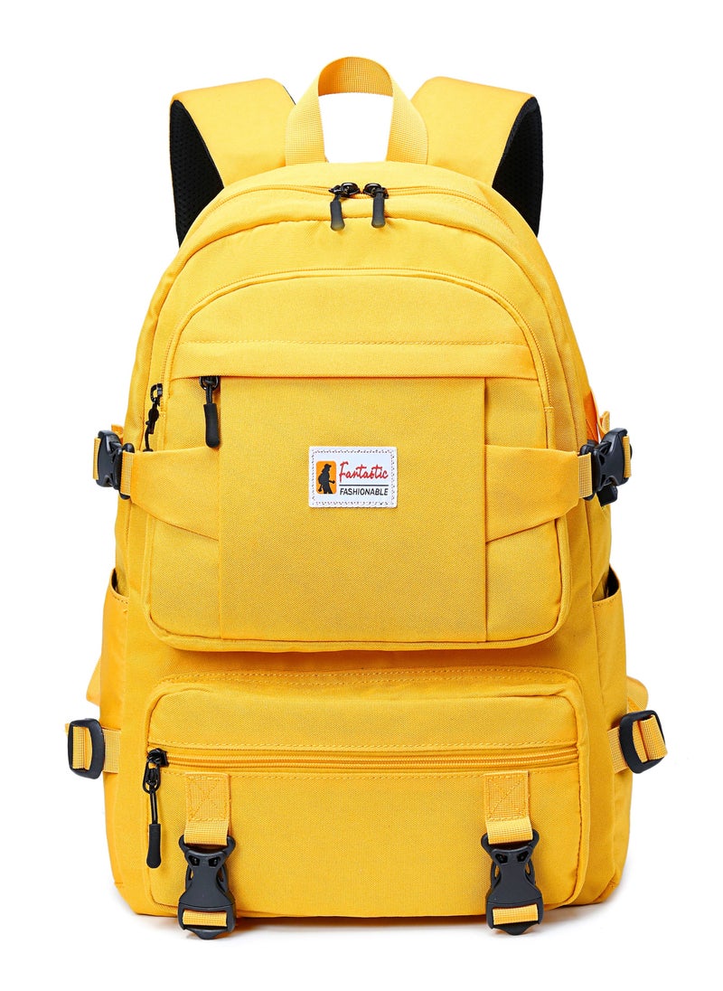 Loquat - Popular Casual Backpack School Bag For Middle School Students Yellow - Image 1