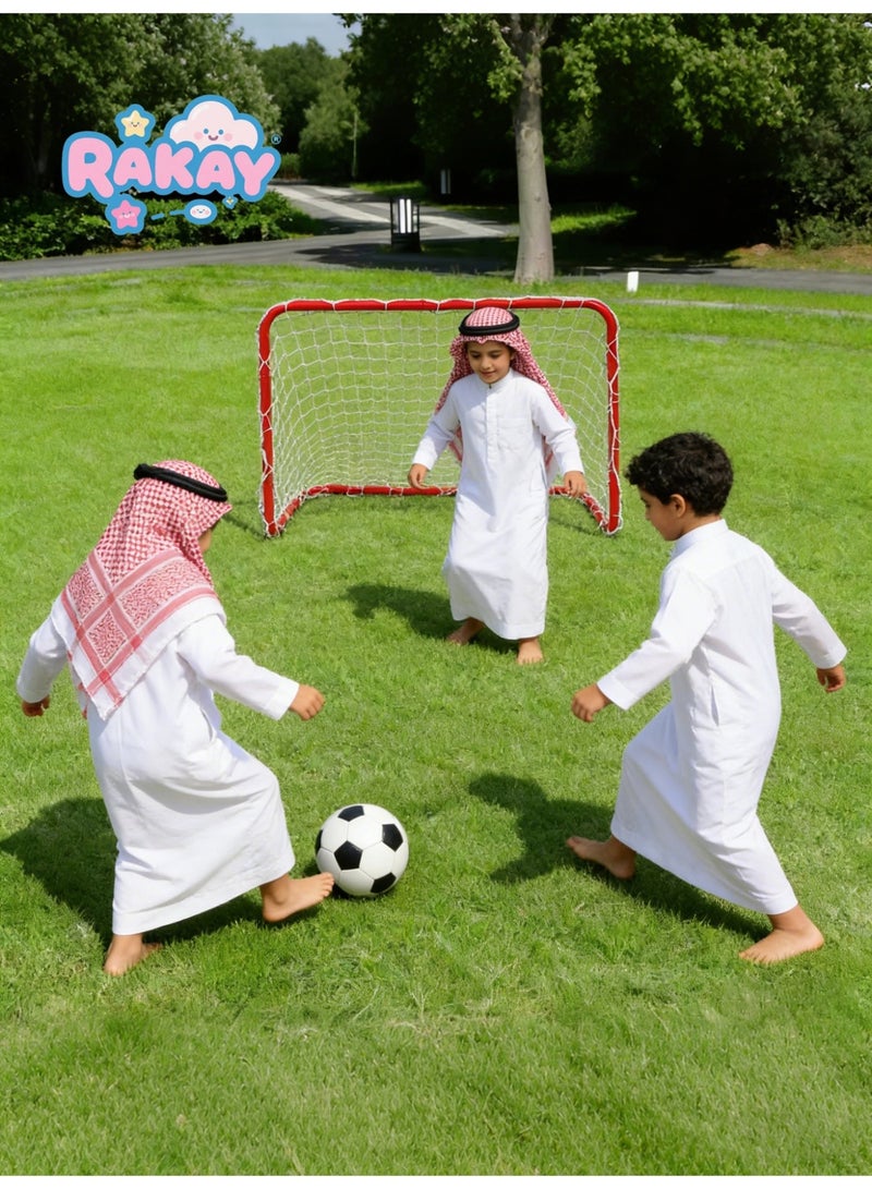 RAKAY Portable Soccer Goal with Net 76 x 56x 45 cm,Football Goal with a Single Net  Goal Meatel Post,Red Frame, Includes Ground Pegs - Image 2