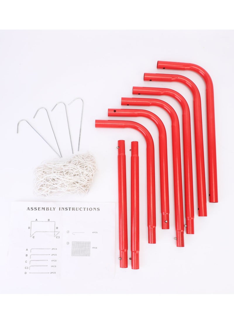 RAKAY Portable Soccer Goal with Net 76 x 56x 45 cm,Football Goal with a Single Net  Goal Meatel Post,Red Frame, Includes Ground Pegs - Image 4