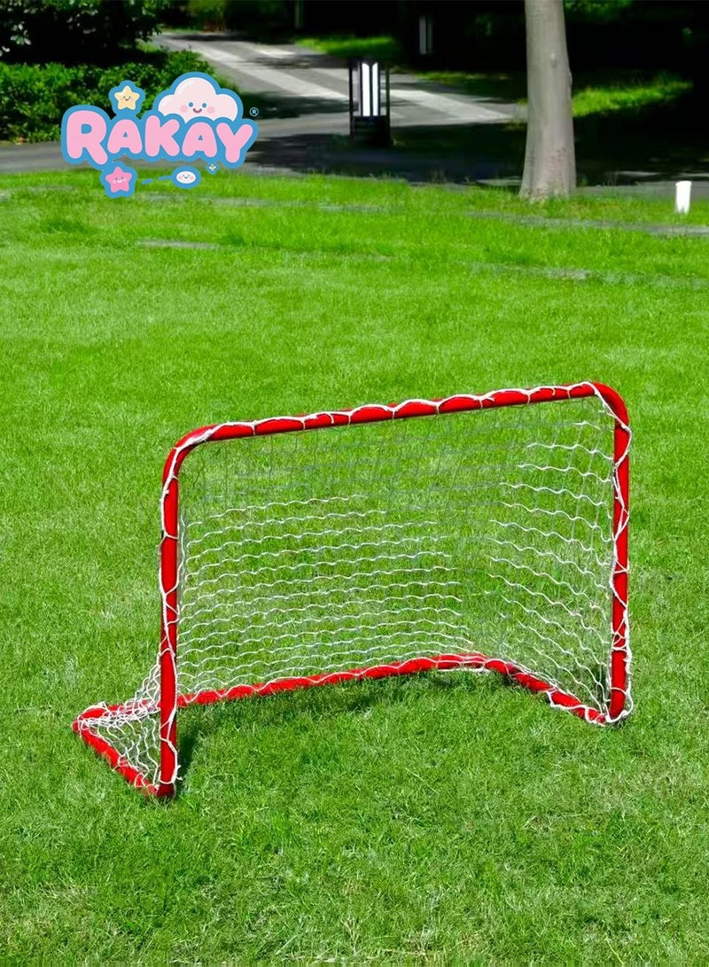 RAKAY Portable Soccer Goal with Net 76 x 56x 45 cm,Football Goal with a Single Net  Goal Meatel Post,Red Frame, Includes Ground Pegs - Image 1