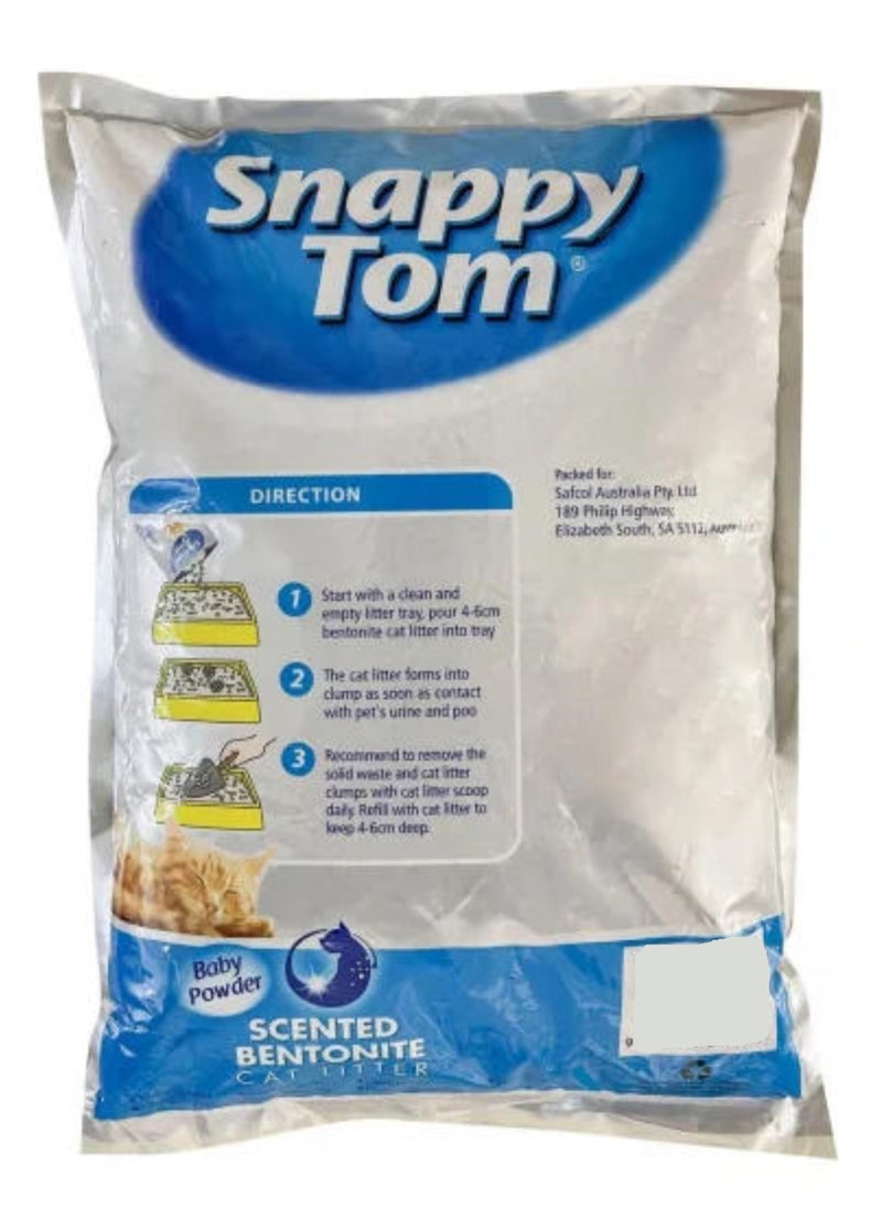 Snappy Tom Cat Litter Baby Powder Scented Bentonite 4 Kg  - Image 2
