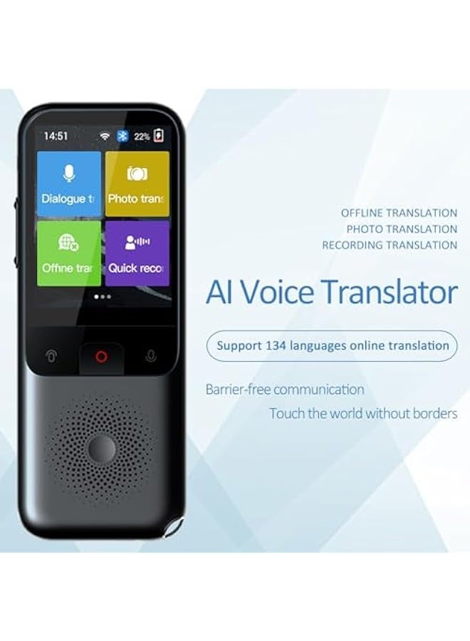 Topleo T11 Portable Language Translator Device Voice Interpreter with 134 Languages Voice Translating 10 Offline Translation Recording Photo Translation for Travel Business Study Use - Image 3