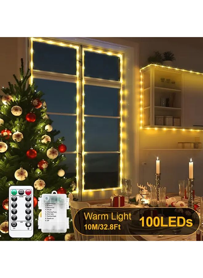 White 50 LED 196.85 Inch Outdoor Battery Powered Rope Light 8 Color Changing Modes - Image 5