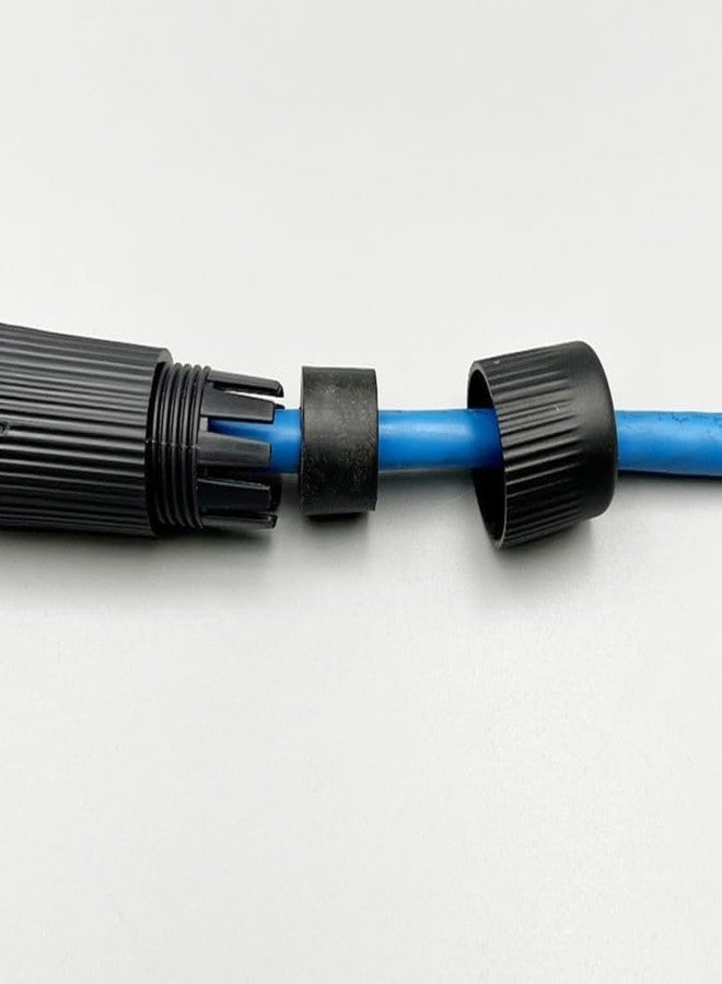 atdaraz غطاء موصل RJ45 مقاوم للماء من atdaraz، قطعتان، لكاميرات IP الشبكية الخارجية، كابلات توصيل CCTV، أسود اللون - Image 2