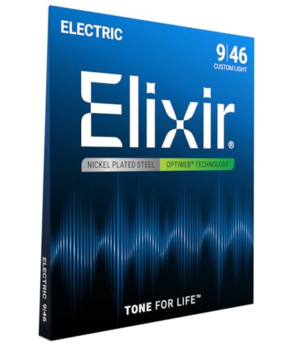 Elixir Strings 19027 Coated Nickel Electric Guitar Strings, Custom Light (.009-.046) - Image 1