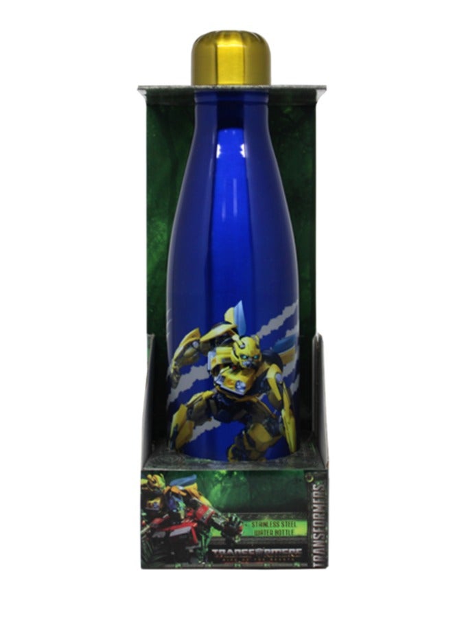 TRANSFORMERS Double Wall Stainless Steel Water Bottle Blue and Gold 600ml - Image 1