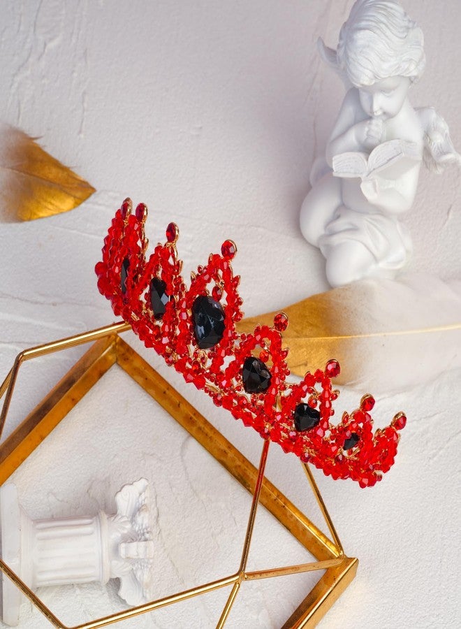Botrinal Queen of Hearts Crown, Red Rhinestone Crystal Wedding Tiara, Descendant 4 Rise of Red Cosplay Costume - Image 5