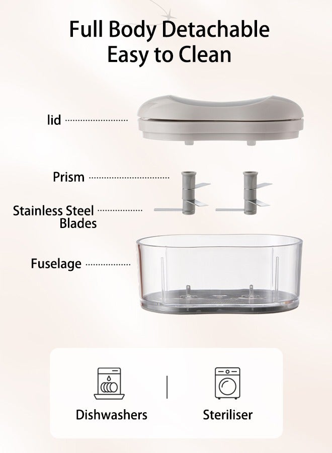 Multi-functional hand-push food chopper, mini portable vegetable chopper, complementary food blender, food processor for vegetables, fruits, meat, spices, etc.  - Image 5