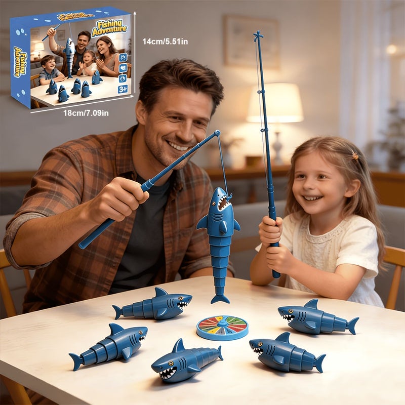 Big Catch Fishing Board Game Set Retractable Party Toy for Hand Eye Coordination - Image 2