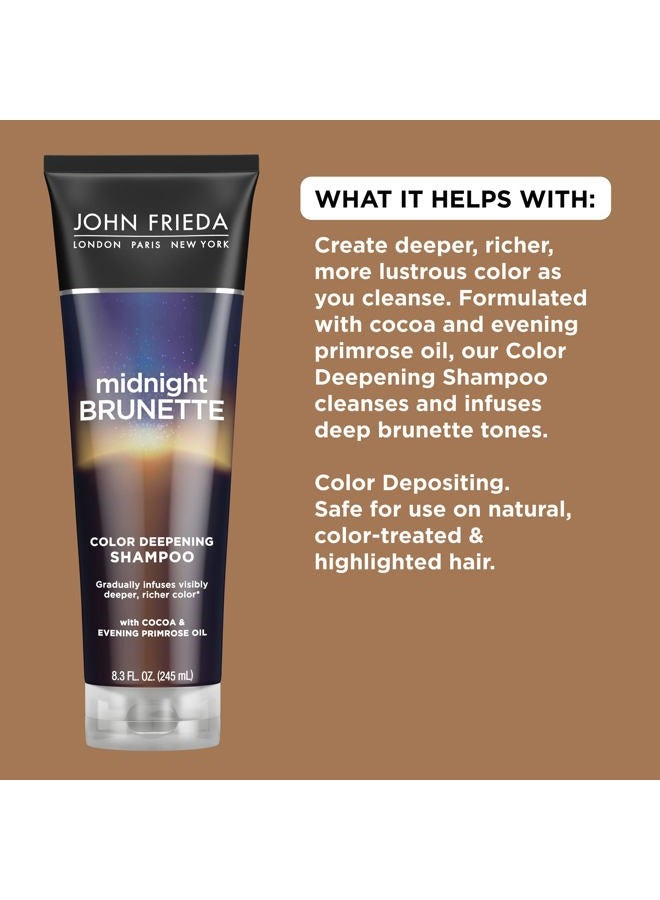 John Frieda شامبو بني منتصف الليل، شامبو لتعميق اللون لتعزيز وتجديد درجات اللون البني، شامبو معزّز بزيت الكاكاو وزيت زهرة الربيع لإحياء لون البني، 8.3 أونصة - Image 3