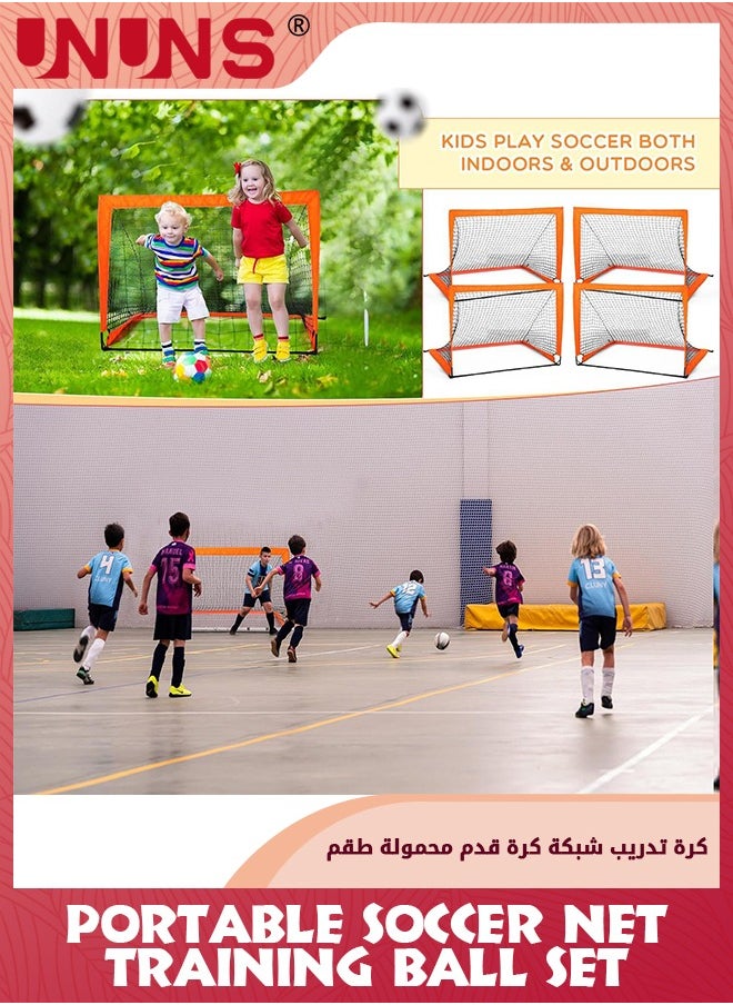 UNUNS Portable Soccer Net Training Ball Set,Soccer Ball+Football Net+Net Bag+Soccer Goal Training Equipment,Youth Soccer Backyard Set,Indoor Outdoor Games Practice Ball Kit,Gift For Kids Teens Adults  - Image 5