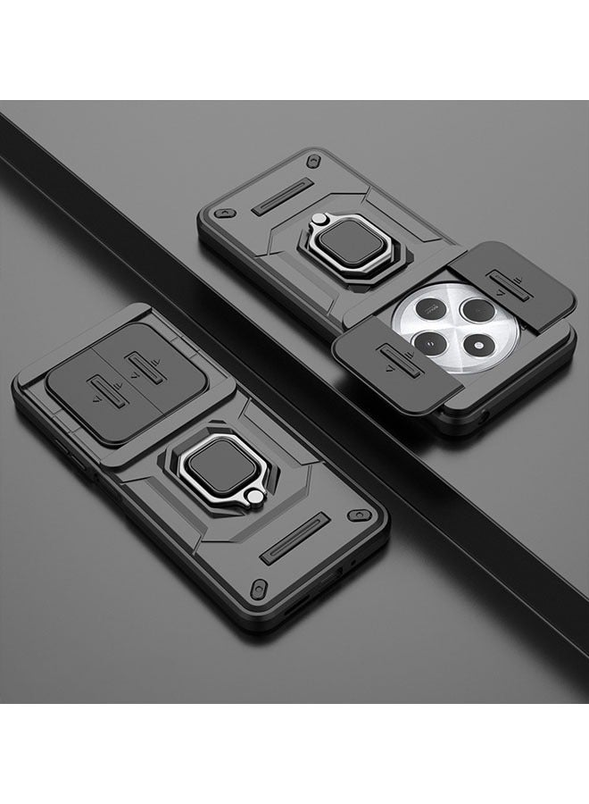 General The sliding mobile phone case is suitable for Redmi 14C protective cover, multi-function ring magnetic car hard shell  - Image 3