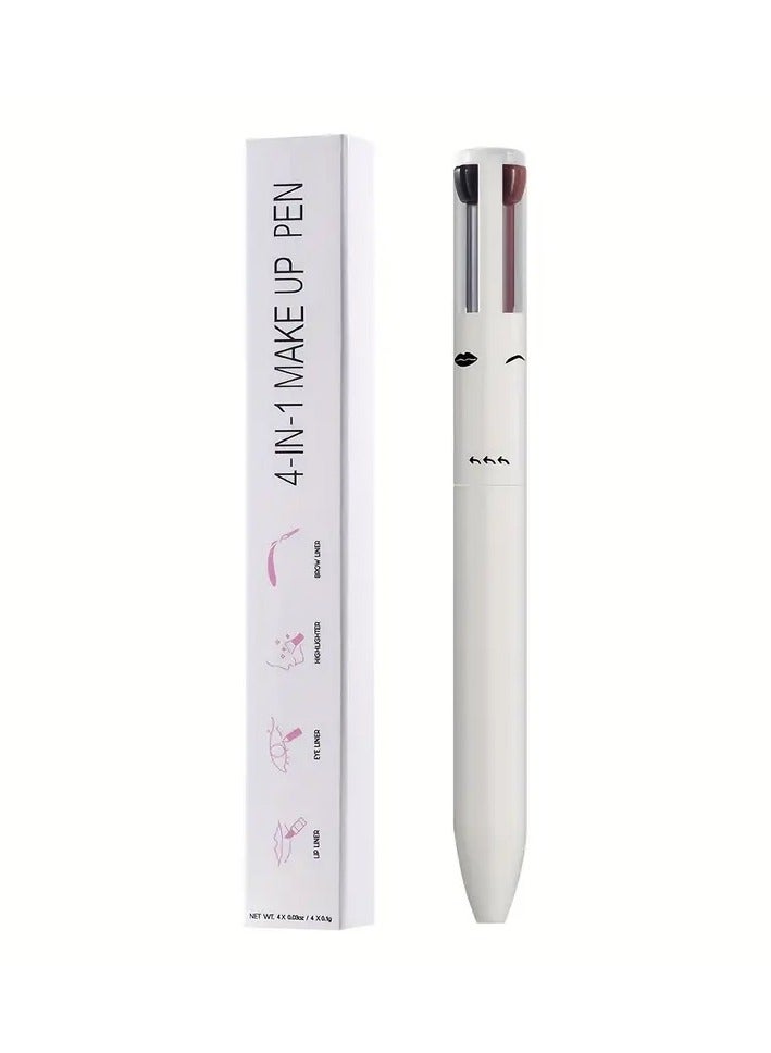 DubaiGallery Waterproof Eyeliner Highlighter Lip Liner All In One Multicolor Pen Eyebrow Pencil 4-in-1 Makeup Pen - Image 1