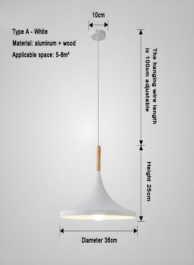 twixle Tulip/Disk Aluminium Ceiling Light Lamp, White and Black Texture, Hanging Decorative Chandelier for Home, Living Room, Indoor, Outdoor (White TASLA Without Bulb, Pack of 1) - Image 5