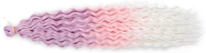 DSOAR 22 Inch 3 Packs Deep Twist Crochet Hair Ocean Wave Curly Bohemian Crochet Braids Deep Wave Hair Bundles Synthetic Hair Extensions for Women Girls - Image 2