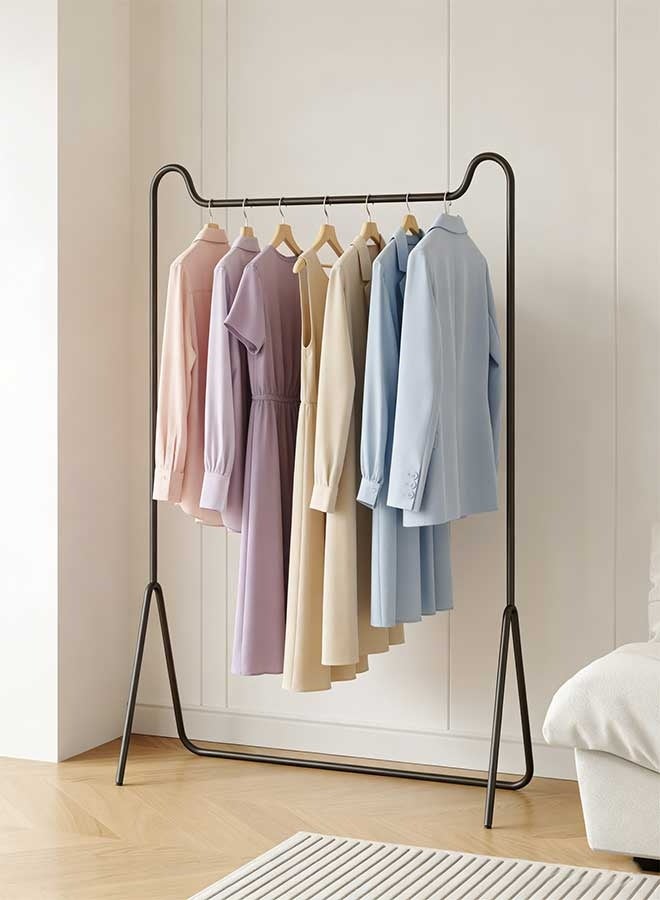 RAWAID Freestanding Clothes Rack Black 80x40x160cm, Metal Garment Rack with Hanging Rod, Modern Minimalist Clothing Stand for Bedroom Entryway, Space Saving Organizer for Clothes Bags Shoes - Image 2