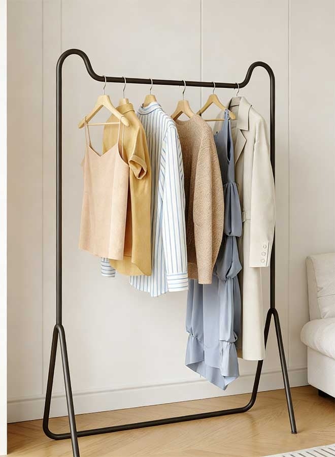 RAWAID Freestanding Clothes Rack Black 80x40x160cm, Metal Garment Rack with Hanging Rod, Modern Minimalist Clothing Stand for Bedroom Entryway, Space Saving Organizer for Clothes Bags Shoes - Image 4