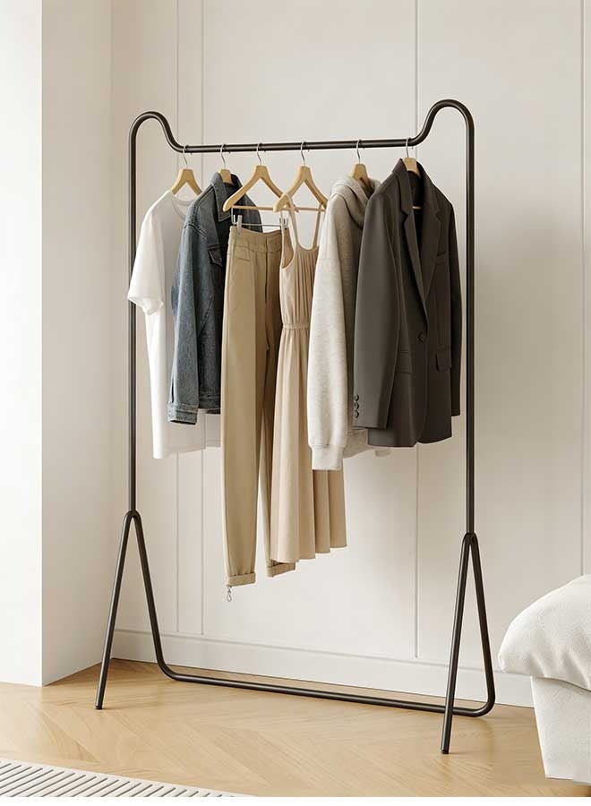 RAWAID Freestanding Clothes Rack Black 80x40x160cm, Metal Garment Rack with Hanging Rod, Modern Minimalist Clothing Stand for Bedroom Entryway, Space Saving Organizer for Clothes Bags Shoes - Image 1