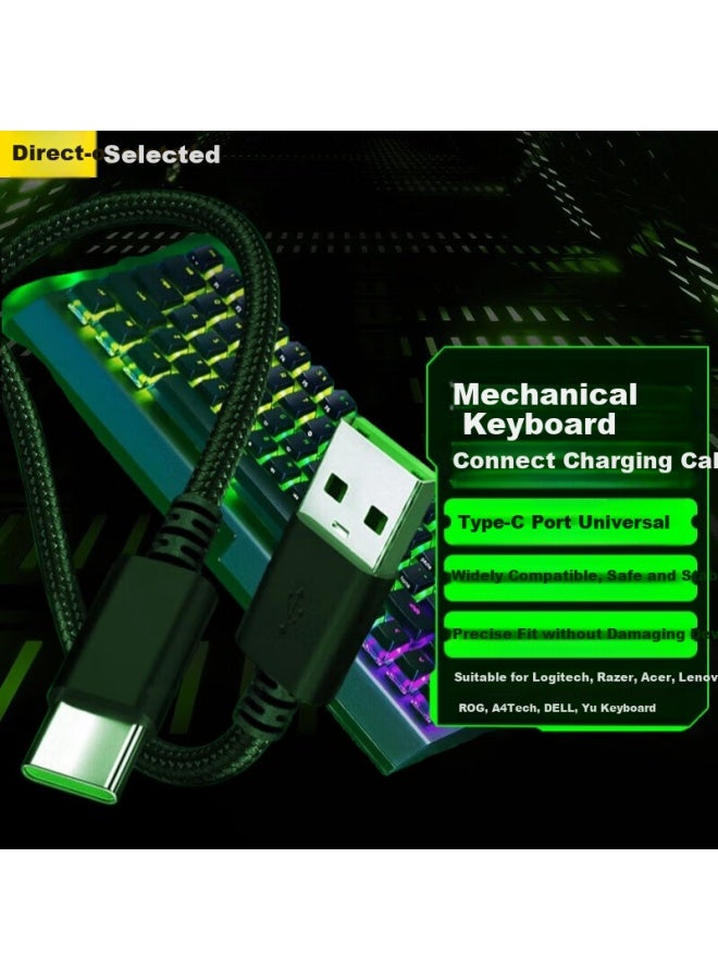 Ten Flashes Mechanical Keyboard Type-c Data Cable For Wolf Spider F87, Aishitou Fe87, Acer Vgn, Dell Rk, Fancy Cool, Logitech, Razer, Rog, Lenovo Keyboard Charging - Image 2