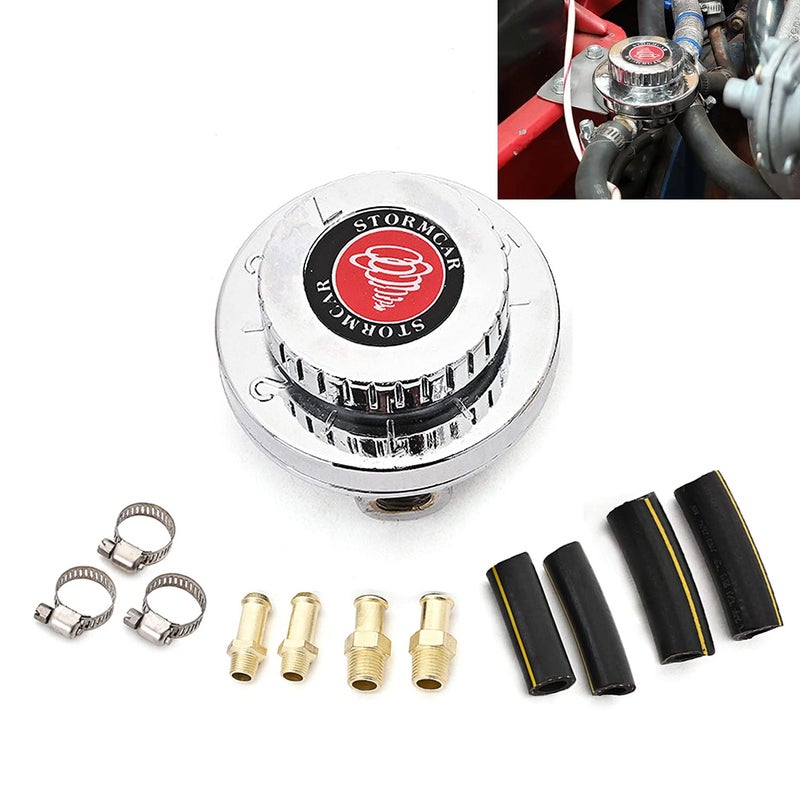 RJSPHH Fuel Pressure Regulator Kit Carburetor Carb Fuel Pump FPR, Adjustable Gunmetal Fuel Pressure Regulator Universal for Carburetor Engine - Image 1