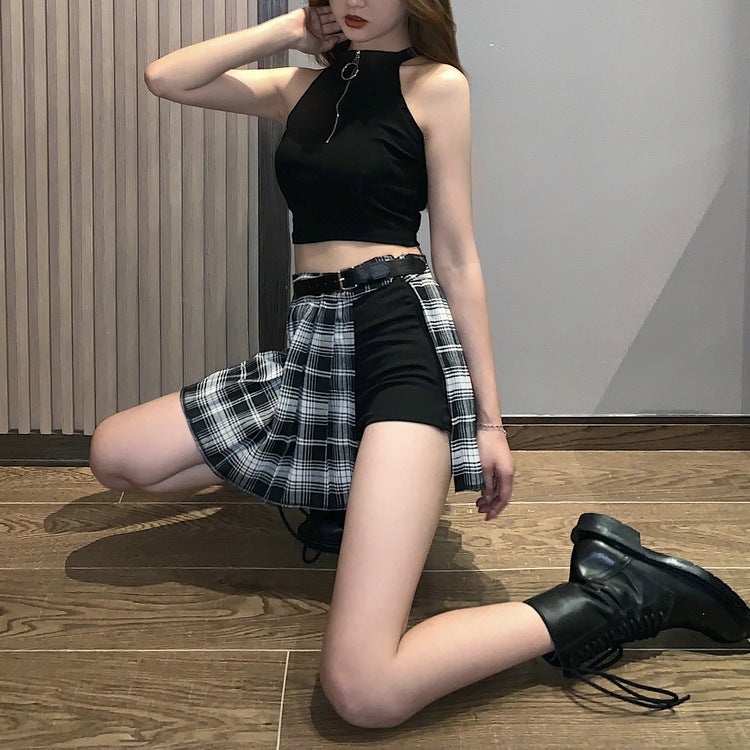 2026 Summer Plaid Pleated Mini Skirt for Women - Image 1