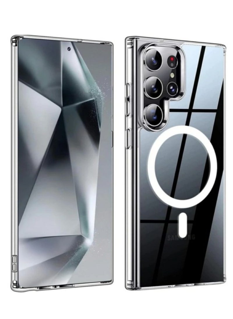 حافظة جالكسي شفافة لموبايل سامسونج جالكسي اس 24 الترا (Samsung Galaxy S24 Ultra)، متوافق مع ماغ سيف للشحن اللاسلكي، حافظة رفيعة للغاية مضادة للصدمات وشفافة 6.8 انش (2024) - Image 1