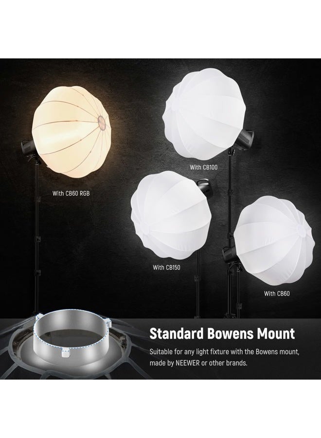 Neewer 35"/90cm Lantern Softbox One Step Quick Release, 360° Light Diffuser with Skirt, Bowens Mount for Video Light CB60 CB100 CB150 Compatible with Aputure Light 600d Amaran 60x Godox SL60W, NS90L  - Image 5