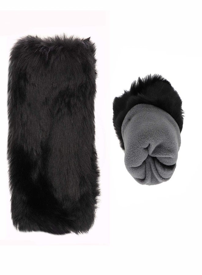 قفازات نيو فانسي الشتوية النسائية المصنوعة من الفرو الصناعي الناعم والدافئ، بدون أصابع، مقاس واحد، لون أسود - Image 4