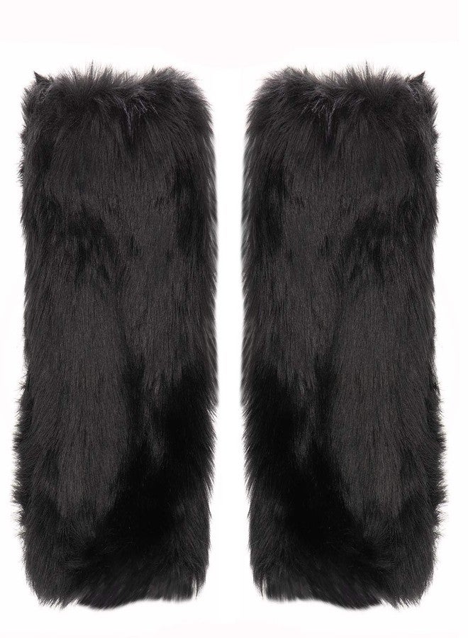 قفازات نيو فانسي الشتوية النسائية المصنوعة من الفرو الصناعي الناعم والدافئ، بدون أصابع، مقاس واحد، لون أسود - Image 3