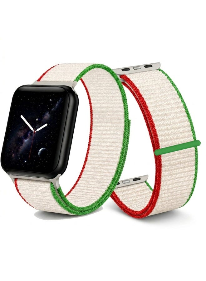 MARGOUN Breathable Nylon Sport Loop Band Compatible with Apple Watch 44mm 45mm 46mm 49mm for Women Men, iWatch Wrist Straps for Ultra 3 2, Se, Series 11 10 9 8 7 - Mint White - Image 2