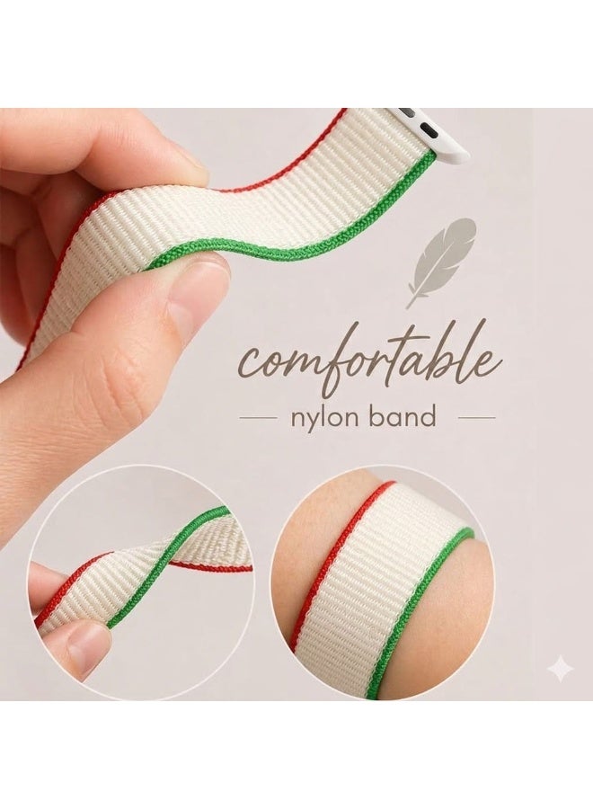 MARGOUN Breathable Nylon Sport Loop Band Compatible with Apple Watch 44mm 45mm 46mm 49mm for Women Men, iWatch Wrist Straps for Ultra 3 2, Se, Series 11 10 9 8 7 - Mint White - Image 3