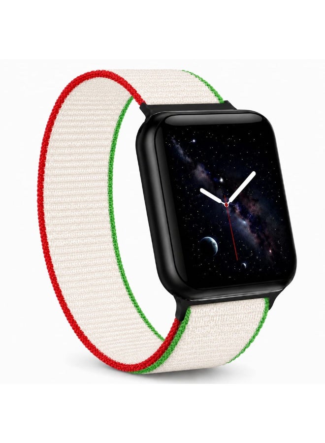 MARGOUN Breathable Nylon Sport Loop Band Compatible with Apple Watch 44mm 45mm 46mm 49mm for Women Men, iWatch Wrist Straps for Ultra 3 2, Se, Series 11 10 9 8 7 - Mint White - Image 1